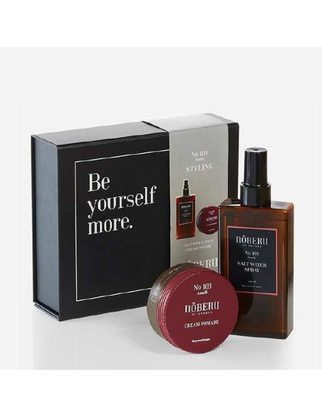 ESTUCHE REGALO NOBERU STYLING AGUA SAL MARINA + POMADA CREMA