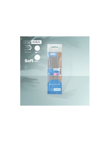 Limas desechables papmAm en una base blanda 180 grit (5 pcs), 240 grit (5 pcs), y una base de madera (2 pcs) SMART 20