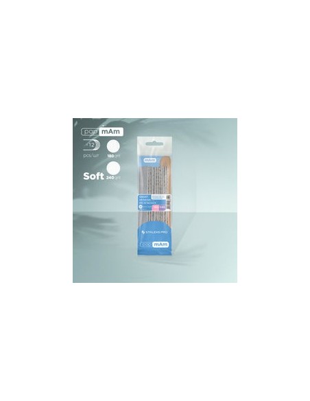 Limas desechables papmAm en una base blanda 180 grit (5 pcs), 240 grit (5 pcs), y una base de madera (2 pcs) SMART 20