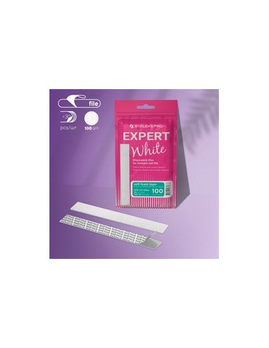 Archivos desechables blancos para lima de uñas recta (base suave) EXPERT 20 (30 piezas)