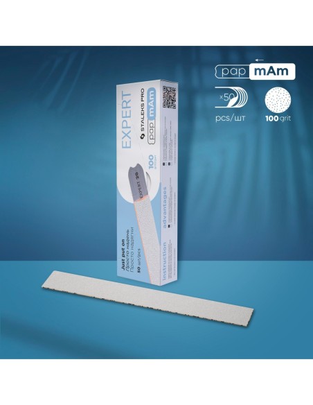 Archivos desechables blancos de papmAm para lima de uñas recta EXPERT 22 (50 piezas)